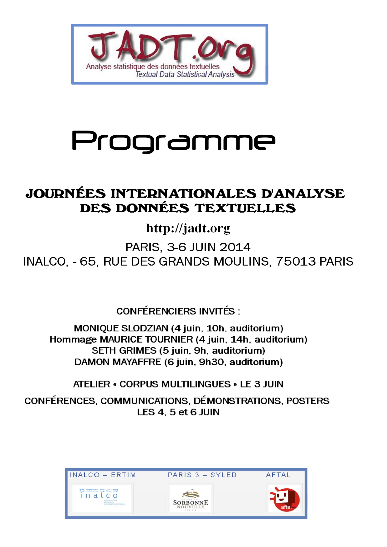 Programme JADT2014