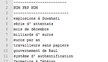 Résultat d'extraction type