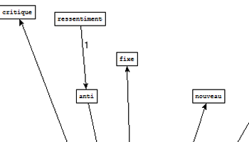 Graphe obtenu à partir de l'extraction de Treetagger pour le patron NOM ADJ