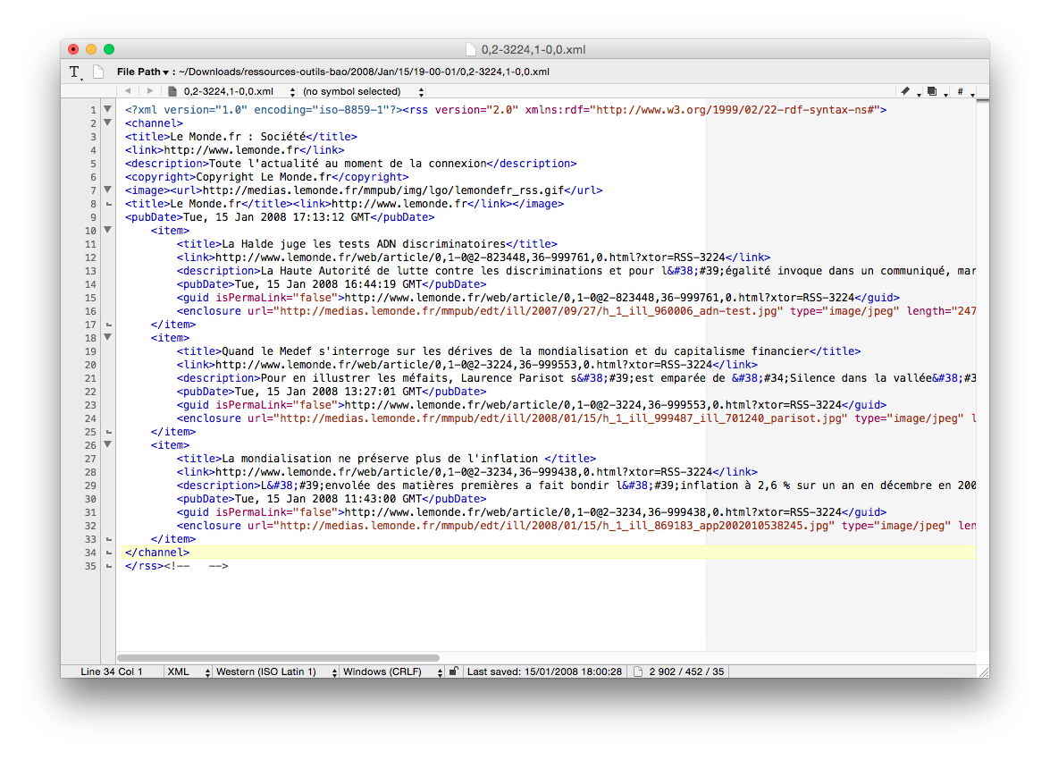 Exemple fichier RSS