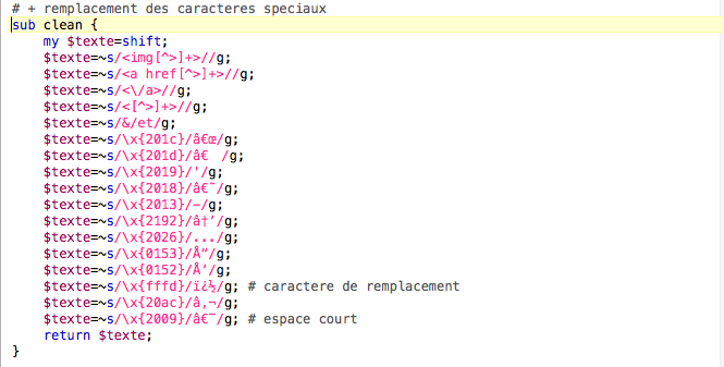 Script fonction nettoyage