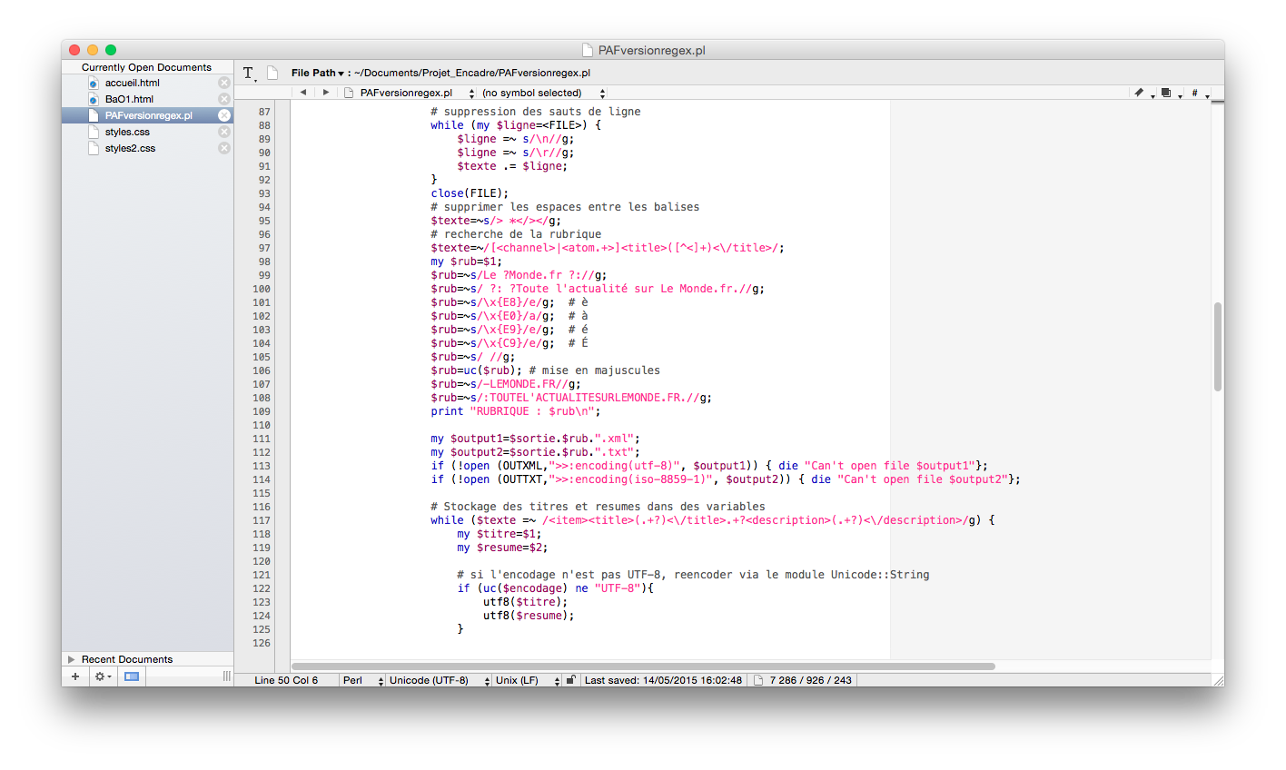 Suite script parcours arborescence